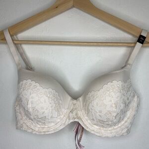 NWT Body by Victoria Demi Lined double Cream Lace Bra Size 34D